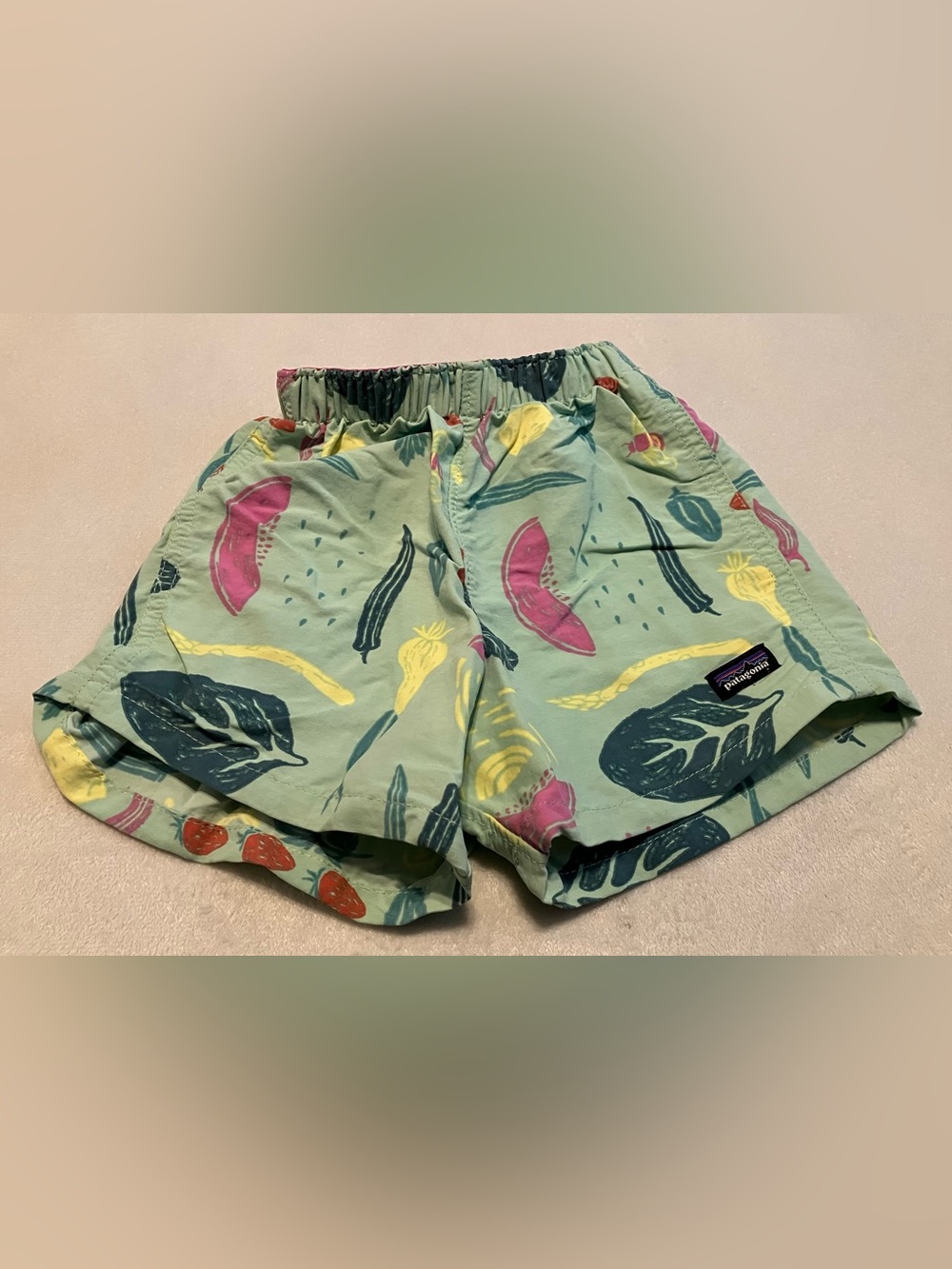 Patagonia Light Green Fruit & Vegetable-Print Shorts